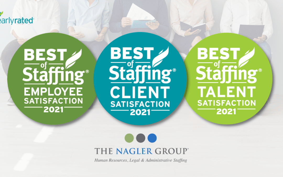 The Nagler Group Wins ClearlyRated’s 2021 Best of Staffing Client, Employee, and Talent Awards for Service Excellence