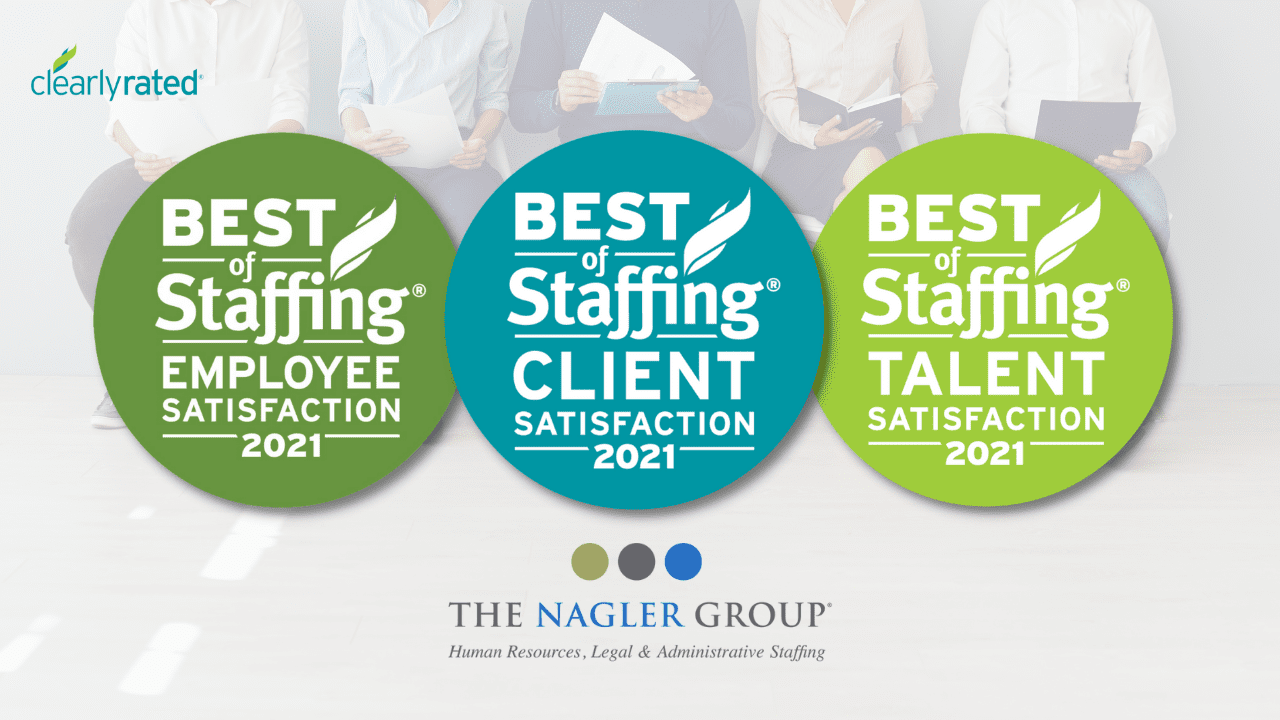 The Nagler Group Wins ClearlyRated’s 2021 Best of Staffing Client, Employee, and Talent Awards for Service Excellence
